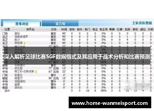 深入解析足球比赛SGF数据格式及其应用于战术分析和比赛预测